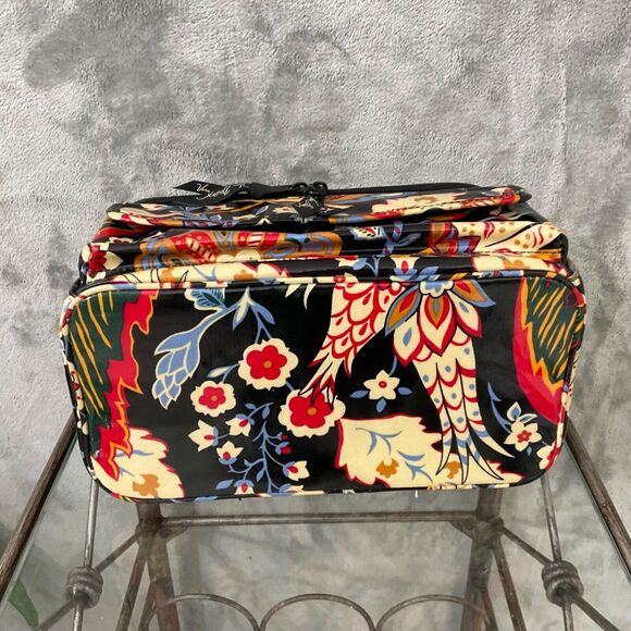 Vera Bradley Mini Cooler Floral Black Insulated Coated Lunch Bag Sack Zipper - Picture 5 of 15